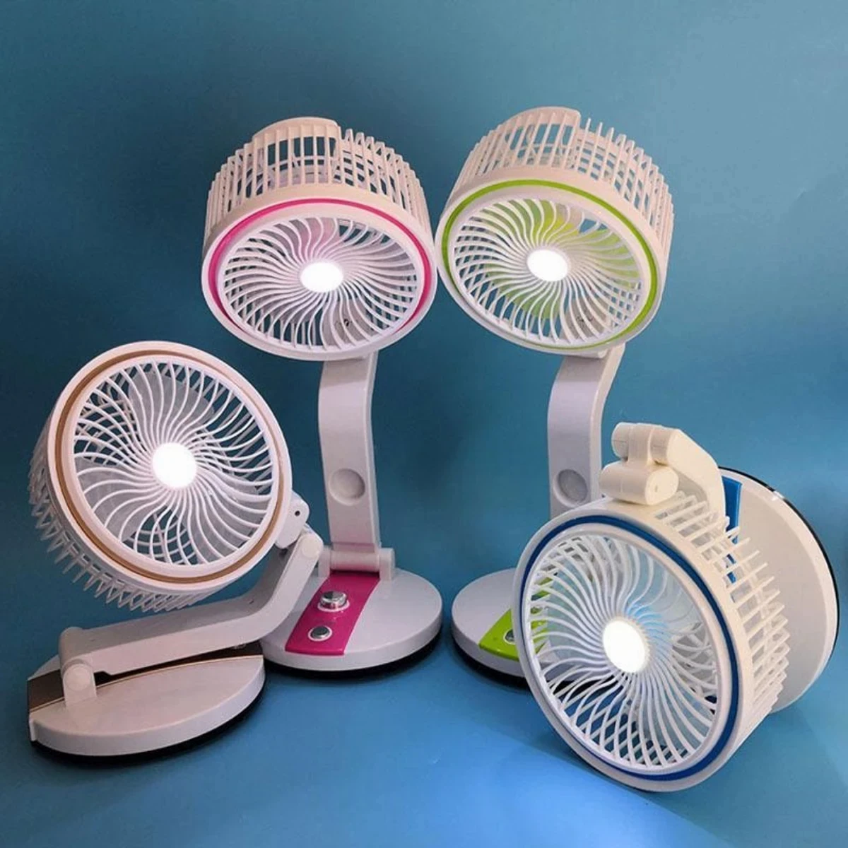 RECHARGEABLE FAN WITH LED LIGHT